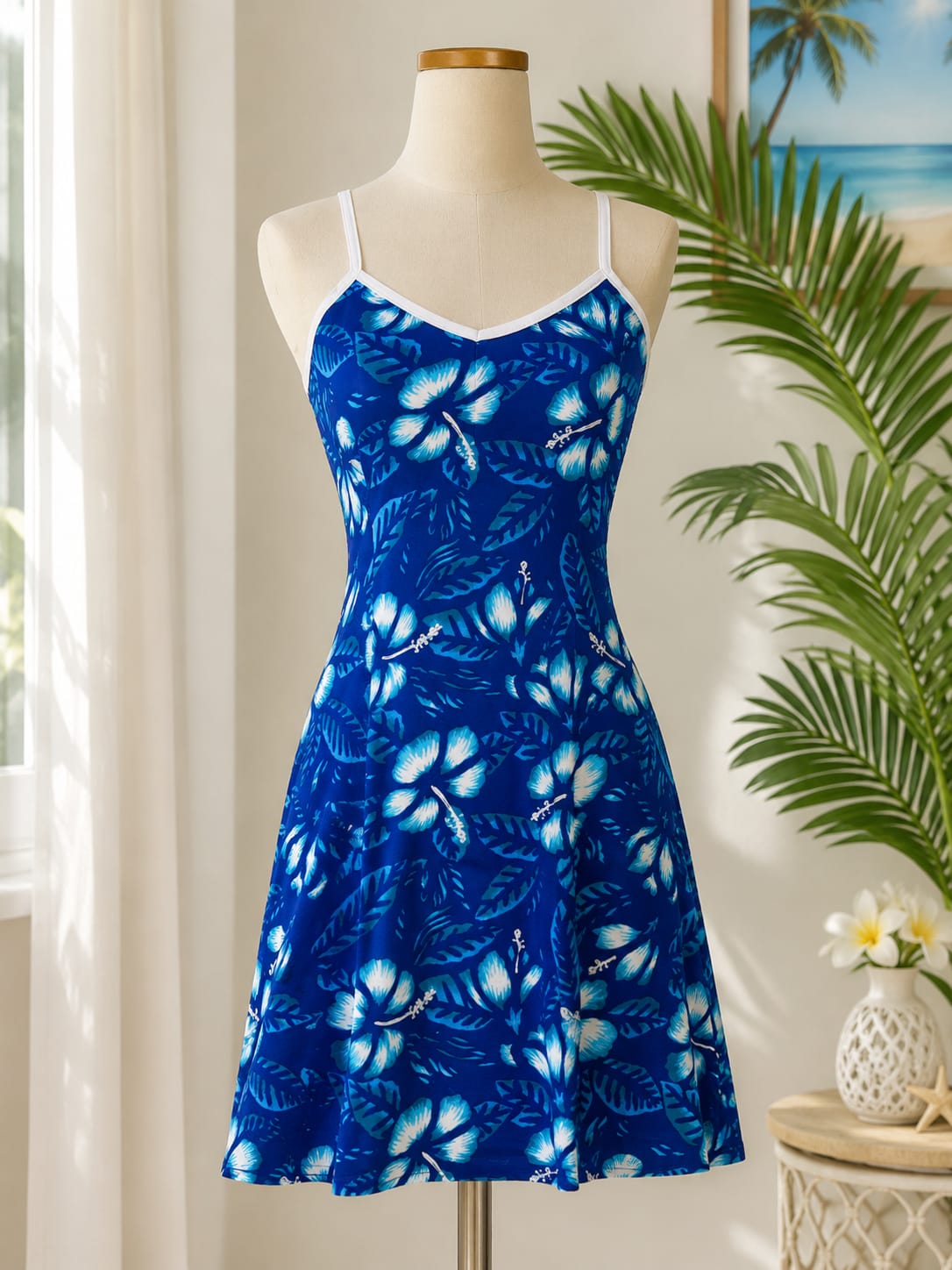 East Coast Surf Wear, Floral Hibiscus Beach Cover-Up, 100% Cotton (WHOLESALE)