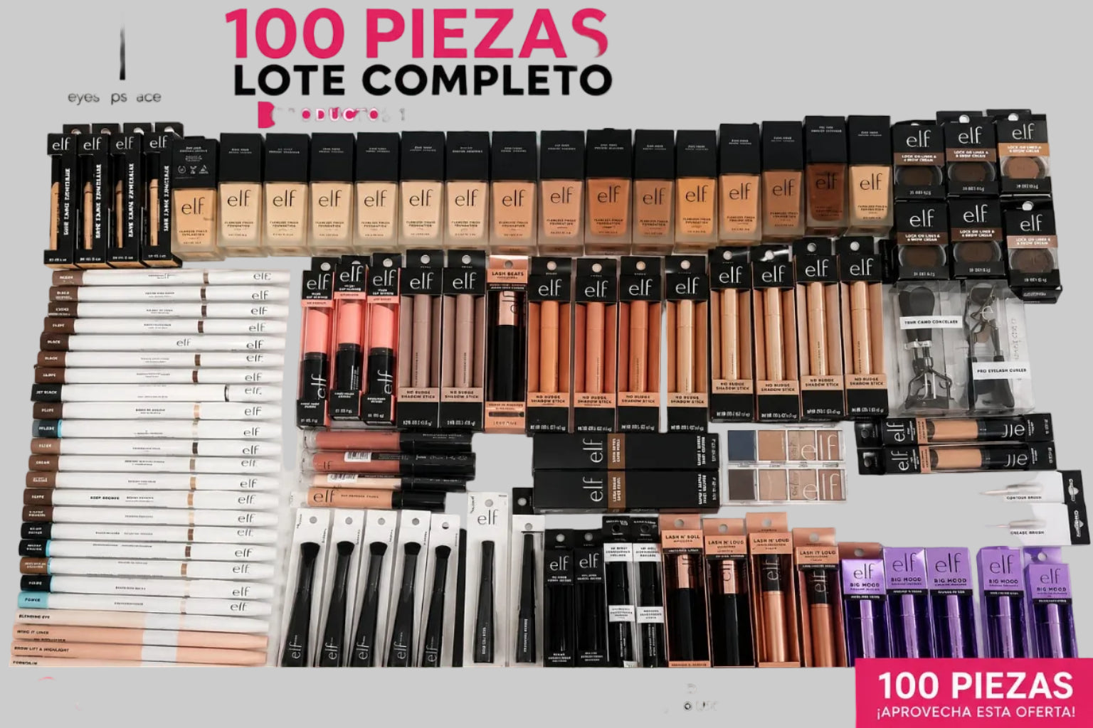 E.L.F Bulk Mixed Makeup / Assorted Full Size 100PCS
