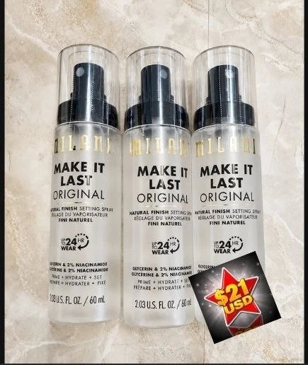 Milani Make It Last Original Setting Spray 3 Pack Prime Hydrate Set 2.03 Oz Each