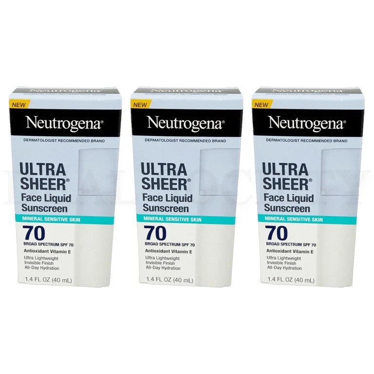 Neutrogena Ultra Sheer Mineral Face Liquid Sunscreen SPF 70  CASE PACK OF 12